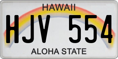 HI license plate HJV554
