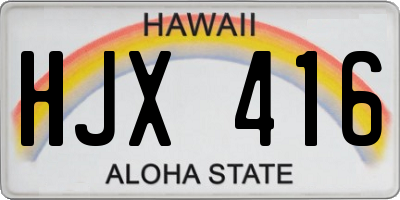 HI license plate HJX416