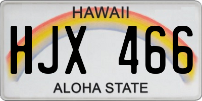 HI license plate HJX466