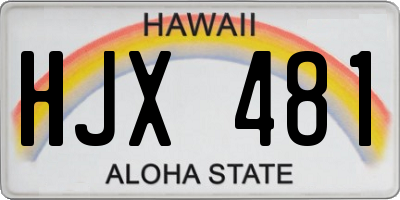 HI license plate HJX481