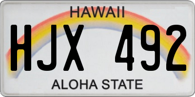 HI license plate HJX492