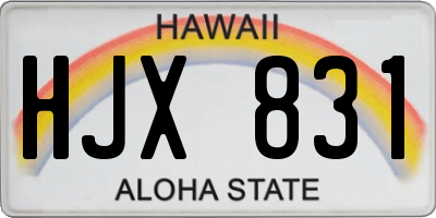 HI license plate HJX831