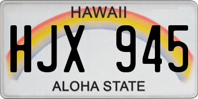 HI license plate HJX945