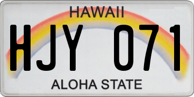 HI license plate HJY071
