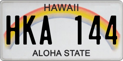 HI license plate HKA144