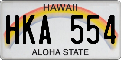 HI license plate HKA554