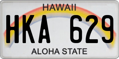 HI license plate HKA629