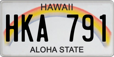 HI license plate HKA791