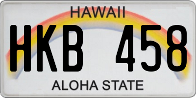 HI license plate HKB458