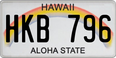HI license plate HKB796