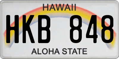 HI license plate HKB848