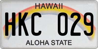 HI license plate HKC029