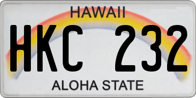 HI license plate HKC232