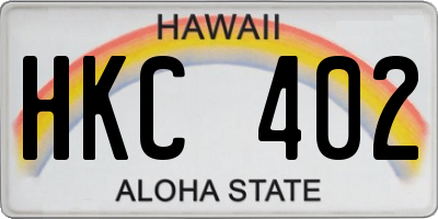 HI license plate HKC402
