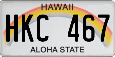 HI license plate HKC467