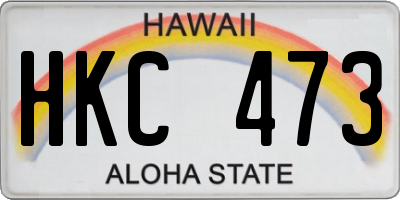 HI license plate HKC473