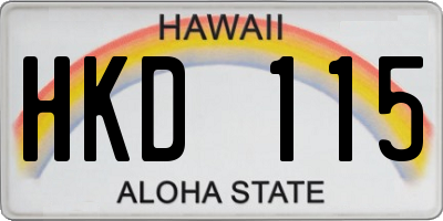 HI license plate HKD115