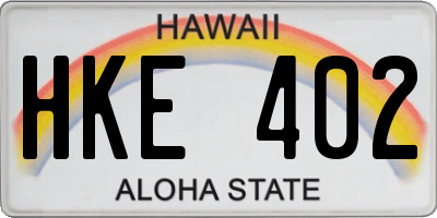 HI license plate HKE402