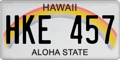 HI license plate HKE457