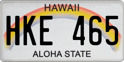 HI license plate HKE465