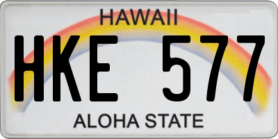HI license plate HKE577
