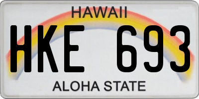 HI license plate HKE693