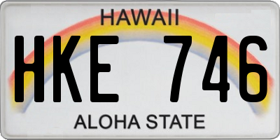 HI license plate HKE746