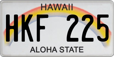 HI license plate HKF225