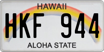 HI license plate HKF944