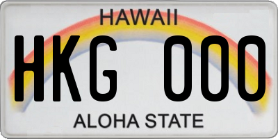HI license plate HKG000