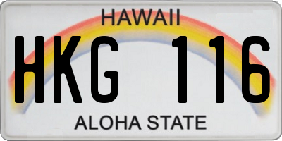 HI license plate HKG116