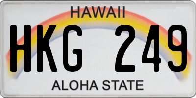 HI license plate HKG249