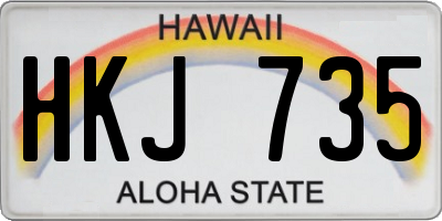 HI license plate HKJ735