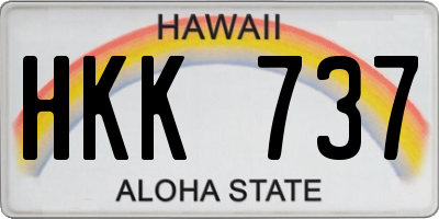 HI license plate HKK737