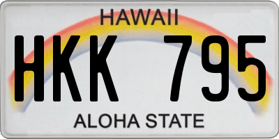 HI license plate HKK795