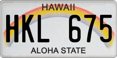 HI license plate HKL675