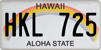 HI license plate HKL725