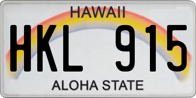 HI license plate HKL915