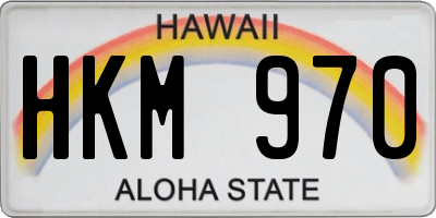 HI license plate HKM970
