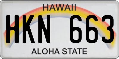 HI license plate HKN663