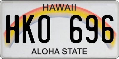 HI license plate HKO696
