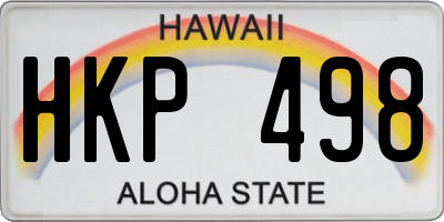 HI license plate HKP498