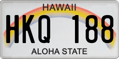 HI license plate HKQ188