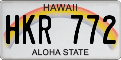 HI license plate HKR772