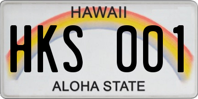 HI license plate HKS001