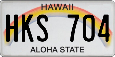 HI license plate HKS704