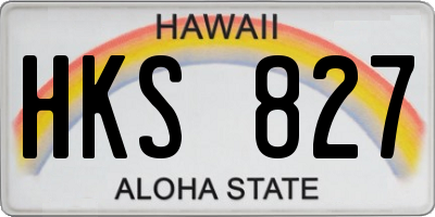HI license plate HKS827