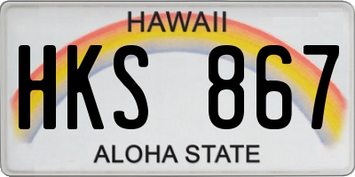 HI license plate HKS867