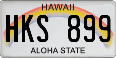 HI license plate HKS899