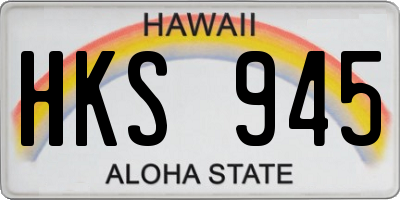 HI license plate HKS945